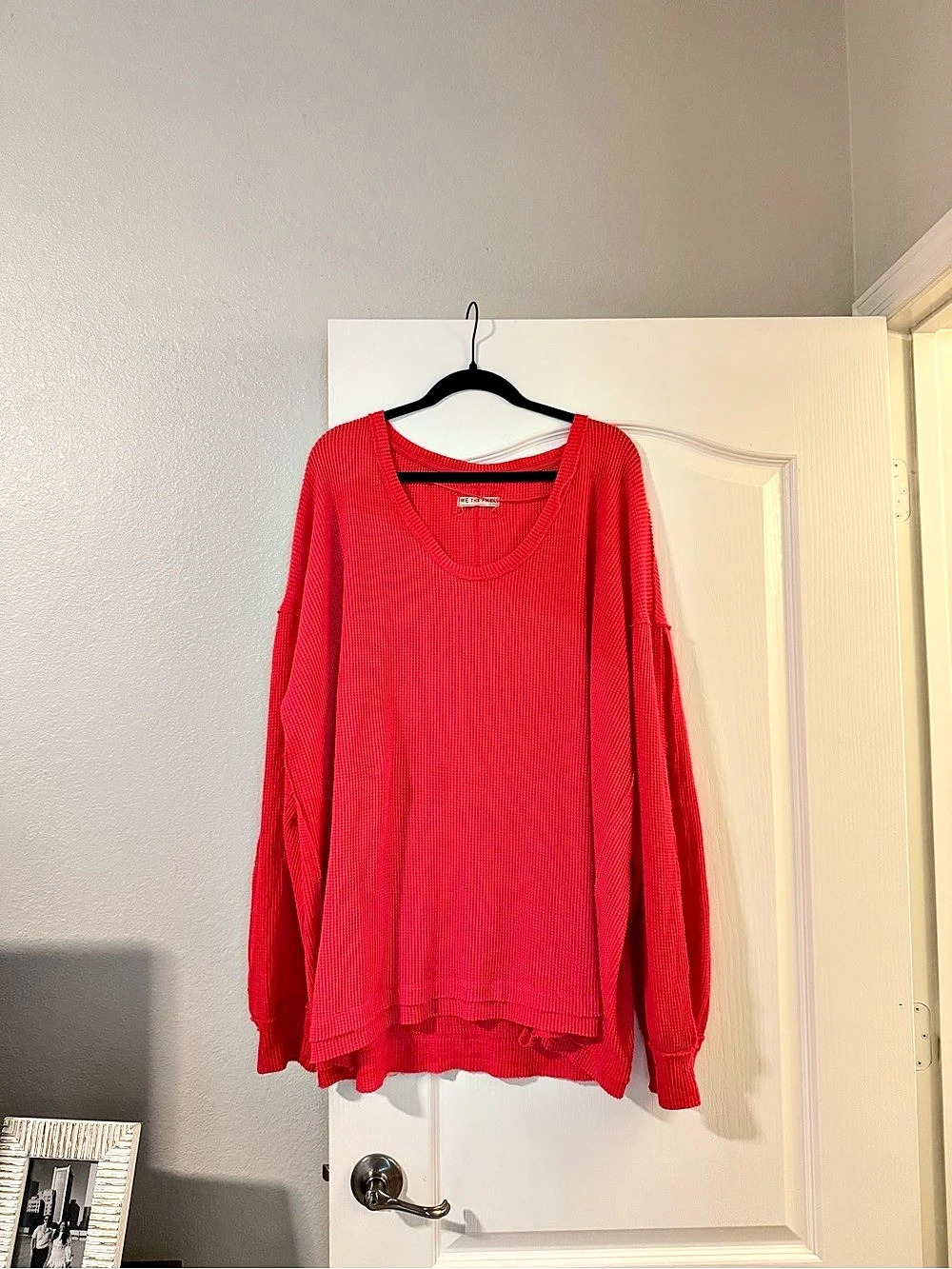 Free People Red Long Sleeve Top